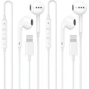 Plug and Play] 2 Pack for iPhone Headphones Wired Earbuds/Earphones with Built-i